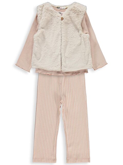 Civil Girls Yelekli 2-5 Yaş Takım - Pudra 2-3 Yaş - S000520781-7152