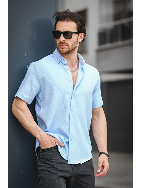 Oksit Slim Elastanlı Kısa Kol Erkek Gömlek - S000181277-17234