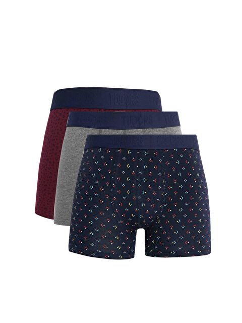 TUDORS Erkek 3'Lü Pamuk Elastanlı Esnek Kumaş Boxer - S000524494-23173