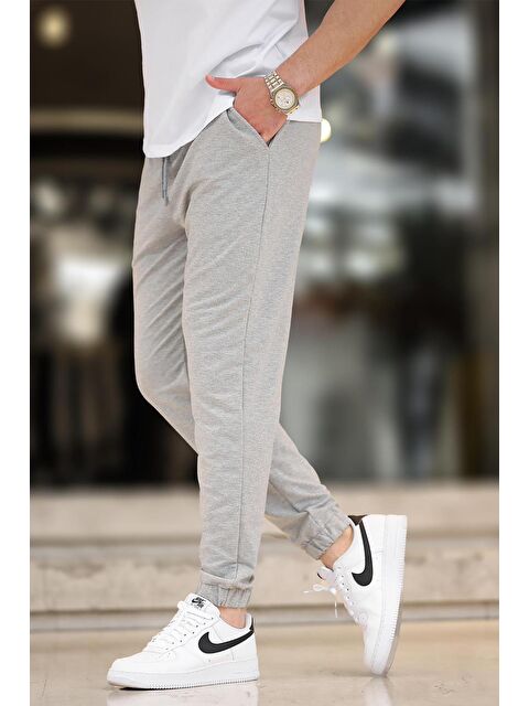 Madmext Gri  Basic Cepli Paçası Lastikli Erkek Jogger Eşofman Altı 6547 - S000286961-20600