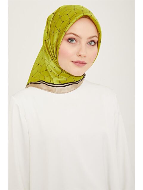 ARMİNE Monogram Desenli Sura İpek Eşarp 24Ya9166 85 31 - S000500366-17346