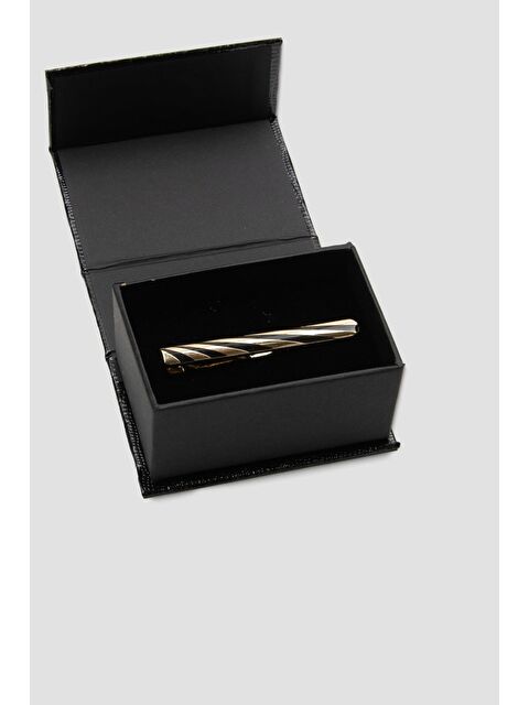 ABBATE 98007 Gold Siyah Erkek Kravat İğnesi - S000451239-19351