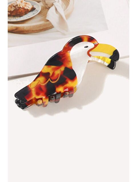 New Obsessions Mini Kaplumbağa Sırtı Desenli Papağan Asetat Mandal Toka - S000361685-19413