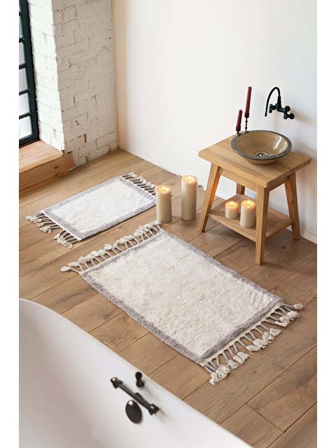 İrya Root 2’li Takım Banyo Paspası Bambu 40x60+60x90 cm Koyu Gri - S000480873-29351