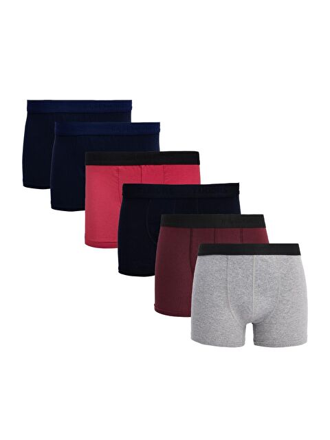 TUDORS Erkek 6'Lı Pamuklu Elastanlı Esnek Kumaş Boxer - S000524514-23173