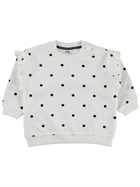 Civil Baby Puantiye Empirme 6-18 Ay Sweatshirt - Ekru