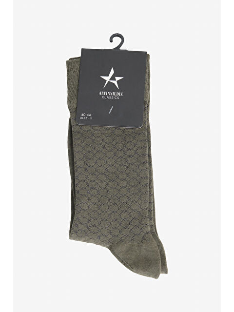 Altınyıldız Classics Erkek Yeşil-Lacivert Desenli Tekli Çorap