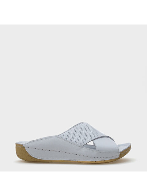 Capone Outfitters Nissa Çapraz Bantlı Deri Konfor Anatomik Kadın Terlik - S000514234-20063