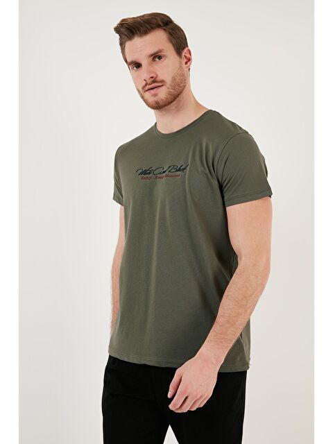 Buratti Baskılı Bisiklet Yaka %100 Pamuk Slim Fit Erkek Tişört 541ENJOY - S000001199-18547