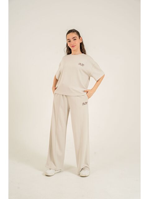 Mışıl Kids New Team London Nakışlı Yumaşak Dokulu-Comfort Kumaş Kız Çocuk Alt Üst Eşofman Takımı