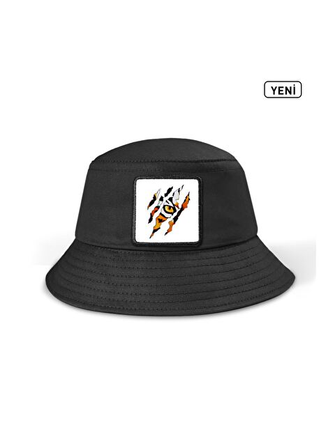 BlackBörk Kaplan Logolu Bucket Siyah Şapka