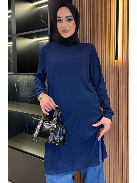 Julude Kadın Bisiklet Yaka Yan Yırtmaç Detaylı Tesettür Tunik - S000386592-21164