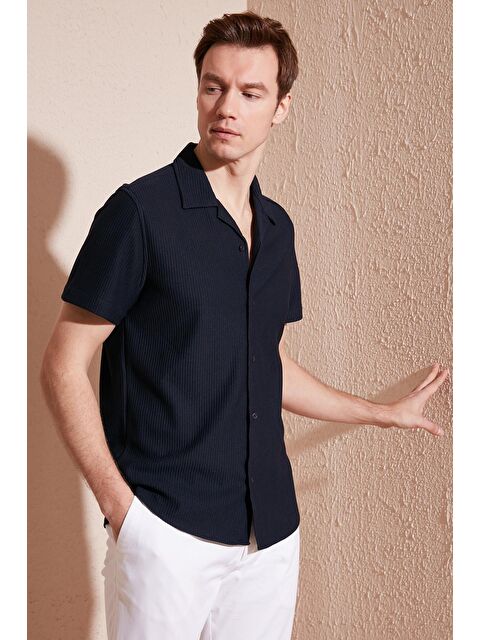 Buratti Pamuk Karışımlı Apaş Yaka Kısa Kollu Regular Fit Erkek Gömlek CF24S115882 - S000142434-21164
