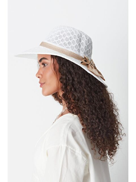C&City Merserize Plaj Şapkası T24740-04 Beyaz - S000216685-20063