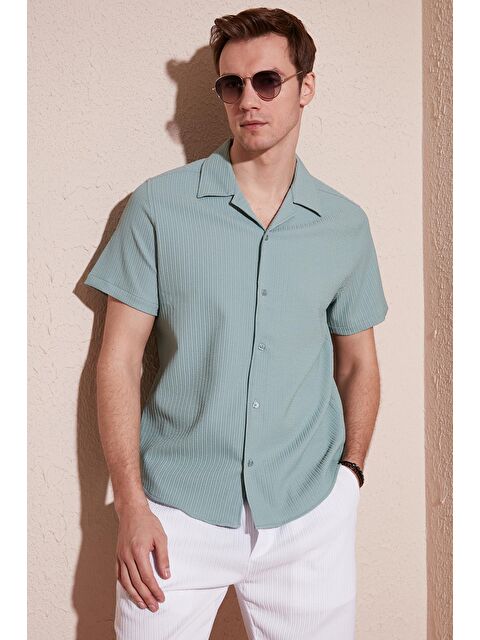 Buratti Apaş Yaka Kısa Kollu Regular Fit Gömlek Erkek GÖMLEK CF24S117842 - S000142432-17259