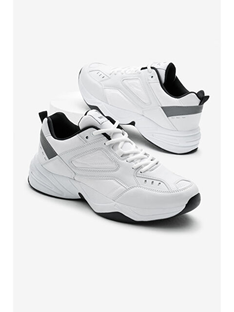 TONNY BLACK Unisex Beyaz Siyah Poli Taban Yüksek Taban Bağcıklı Spor Ayakkabı - S000493887-21165