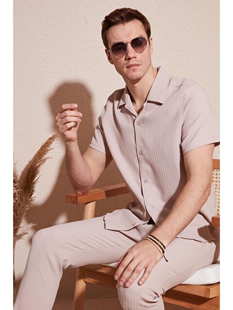 Buratti Apaş Yaka Kısa Kollu Regular Fit Gömlek Erkek GÖMLEK CF24S117842 - S000142432-25636