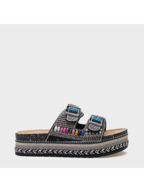 Capone Outfitters Alyson Taşlı Tokalı Düz Topuk Kadın Terlik - S000514255-19351