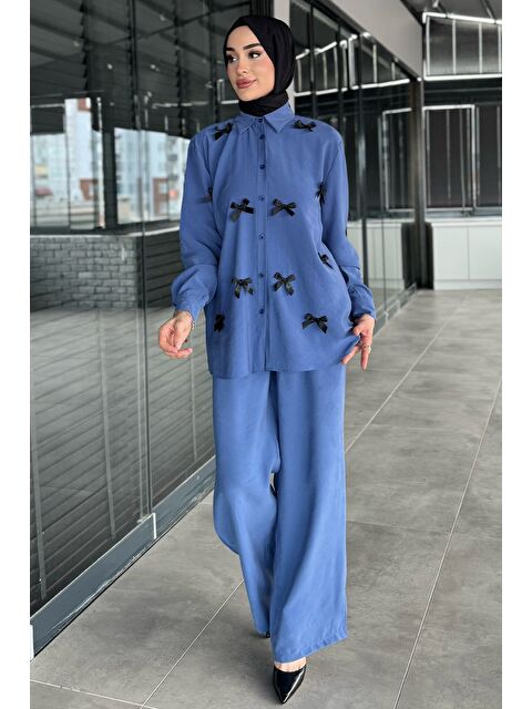 Julude Kadın Fiyonk Detaylı Tesettür Gömlek Pantolon İkili Takım - S000386607-23093
