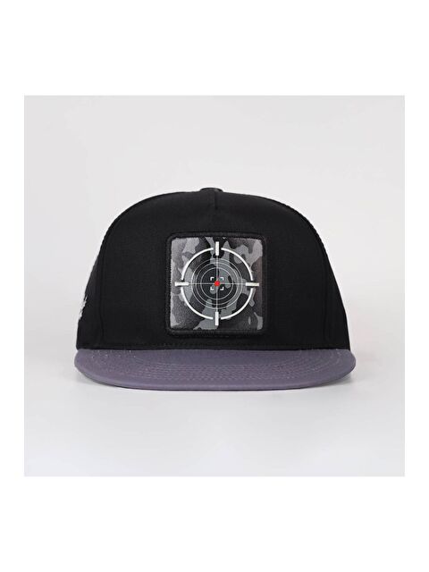 BlackBörk Kamuflaj Logolu Gri-Siyah Hip Hop Şapka