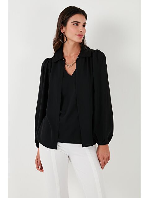 Lela Regular Fit V Yaka Balon Kol Bluz 611Bz0353 - S000159693-19351