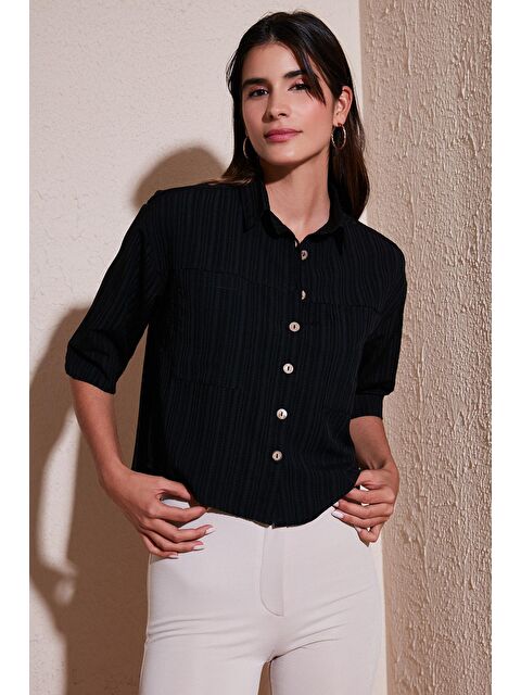 Lela Regular Fit Çift Cepli Kısa Kollu Gömlek 5865644 - S000159694-19351