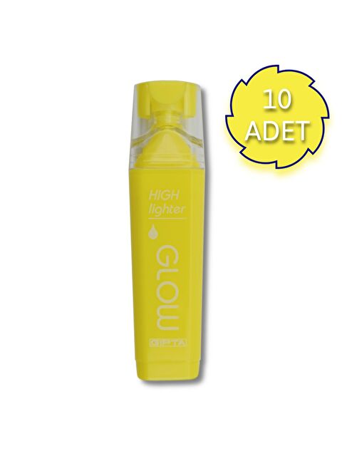 Gıpta Glow Kesik Uç Neon Sarı Fosforlu Kalem 10 Adet - S000277824-20072