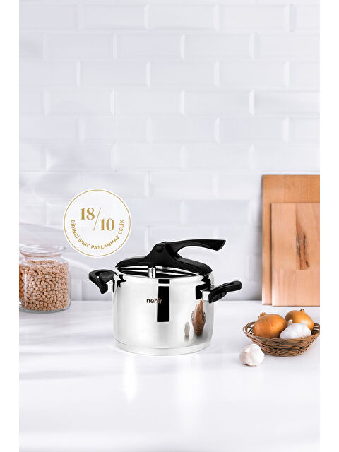 Nehir Silver Trend Paslanmaz Çelik 4 Litre Düdüklü Tencere - S000515144-18105