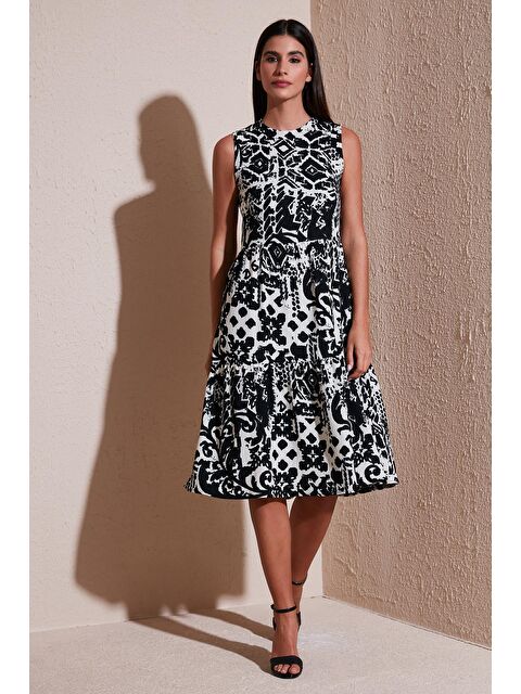 Lela Desenli Regular Fit Kolsuz Elbise 5865731 - S000159695-19351