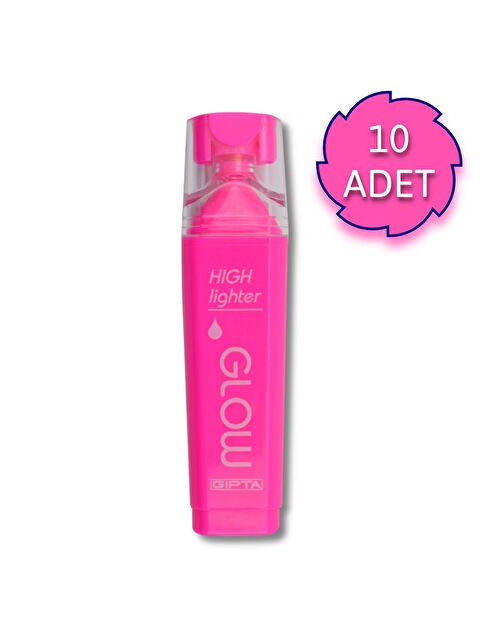 Gıpta Glow Kesik Uç Neon Pembe Fosforlu Kalem 10 Adet - S000277868-20024