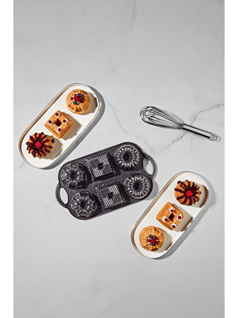 Nehir Valeria Siyah 6'lı Döküm Kek Kalıbı - S000515159-19351