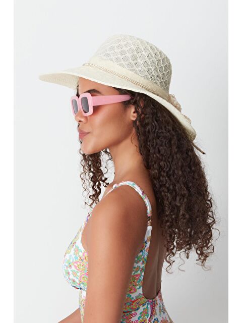 C&City Merserize Plaj Şapkası T24740-03 Krem - S000216686-19966