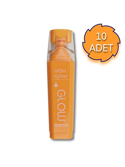 Gıpta Glow Kesik Uç Neon Turuncu Fosforlu Kalem 10 Adet - S000277821-20013