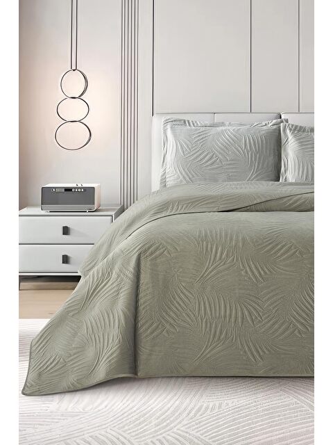 Çeyiz Diyarı Münih Çift Kişilik Lüks Kadife 240x260 cm Yatak Örtüsü Gri - S000495098-20600