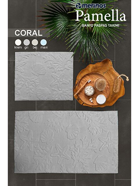 Merinos Pamella 2 Li Banyo Paspas Takımı Coral Gri GRI - S000503584-20600
