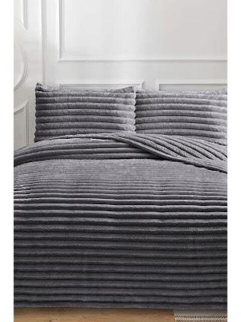 Çeyiz Diyarı Eterna Pelüş Tek Kişilik 180x240 Cm Yatak Örtüsü Antrasit - S000495107-29666