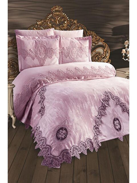 Çeyiz Diyarı Fransiz Güpürlü Dilara Gelin Seti Pudra - S000495110-7152