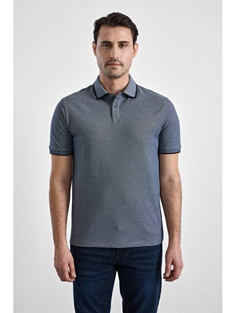 Süvari Antrasit Regular Düz Baskısız Pike Fermuarlı Polo Yaka Nefes Alabilen Tişört