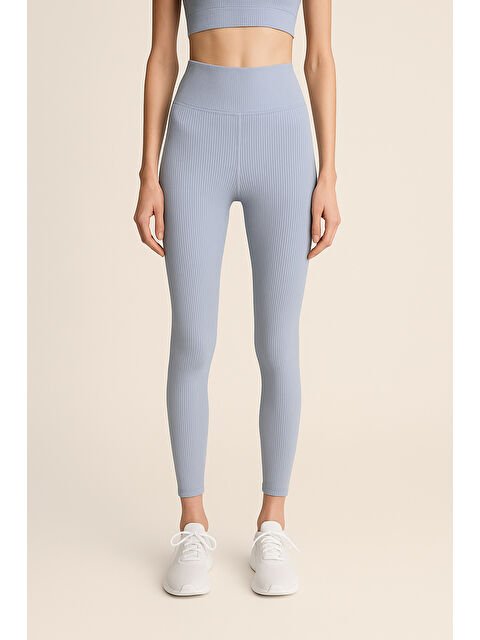 Hnx Yüksek Bel Toparlayıcı Ripli Fitilli Spor Kadın Tayt - S000397357-17437