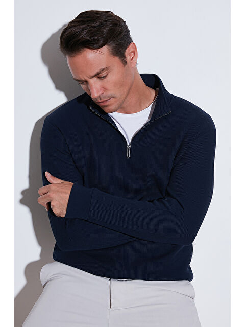 Buratti Pamuklu Regular Fit Yarım Fermuarlı Dik Yaka Erkek Sweat 5905716 - S000286957-29672