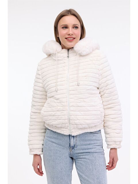 Lumberjack WL ALBA 2CN2120 4PR Ekru Kadın Kısa Kaban - S000397370-19928