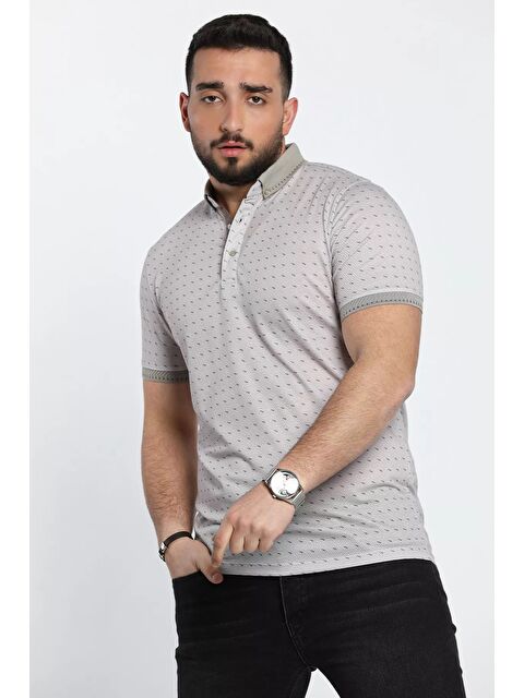 Mishar İtalia Desenli Erkek Polo Yaka Tişört - S000302375-25636