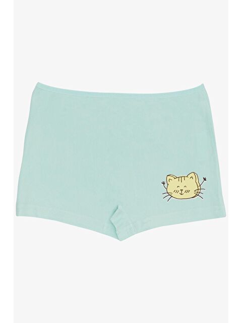 Breeze Kız Çocuk Boxer Sevimli Kedicik Baskılı Su Yeşili (11 Yaş) - S000058106-20054