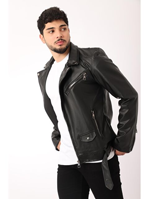 Stilkombin Kuzey Beli Kemerli Erkek Suni Deri Ceket BL 1261 - S000114285-19351