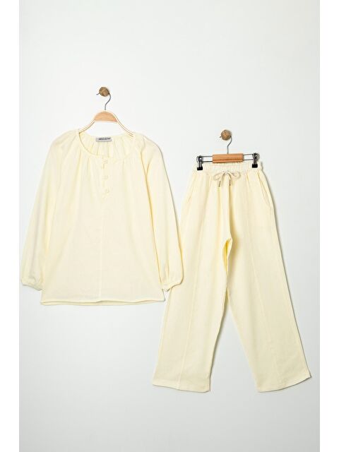 pi pengai Kız Çocuk %100 Jüt Pamuk Alt-Üst Takım P1038 - S000340473-19965