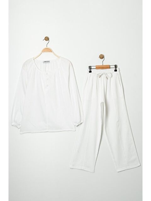 pi pengai Kız Çocuk %100 Jüt Pamuk Alt-Üst Takım P1038 - S000340473-20063