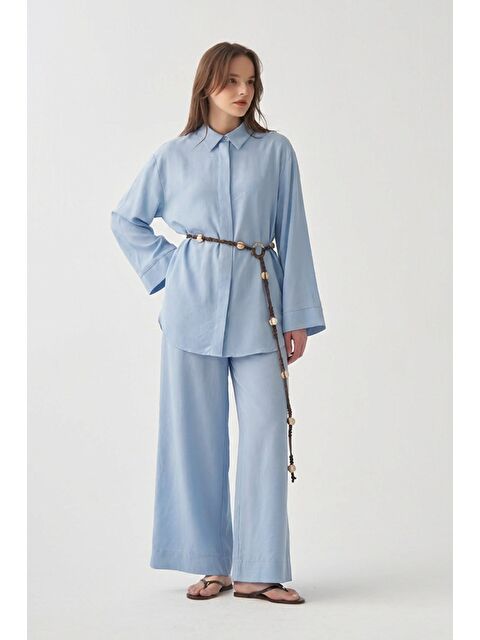 ALLDAY Mavi-Düğme Detaylı Basic Takım