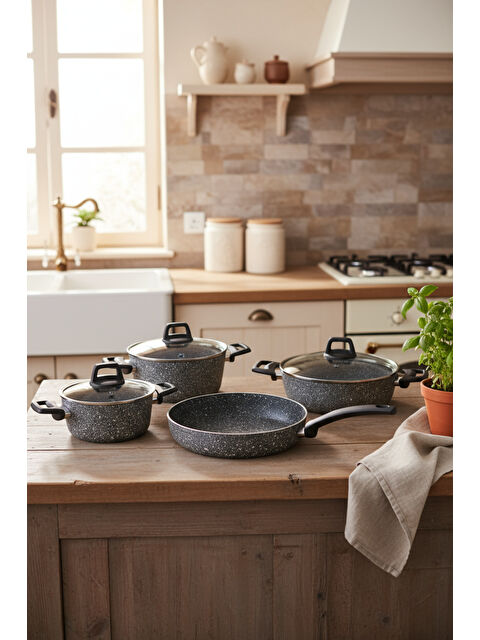 BERNARDO Vormi 7 Parça Tencere Seti Gri