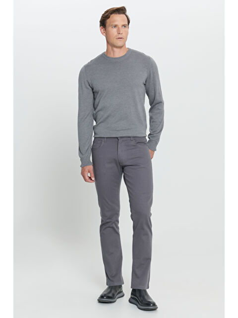 Altınyıldız Classics Erkek Antrasit Comfort Fit Rahat Kesim 5 Cep Armürlü Pamuklu Pantolon - S000403264-29666