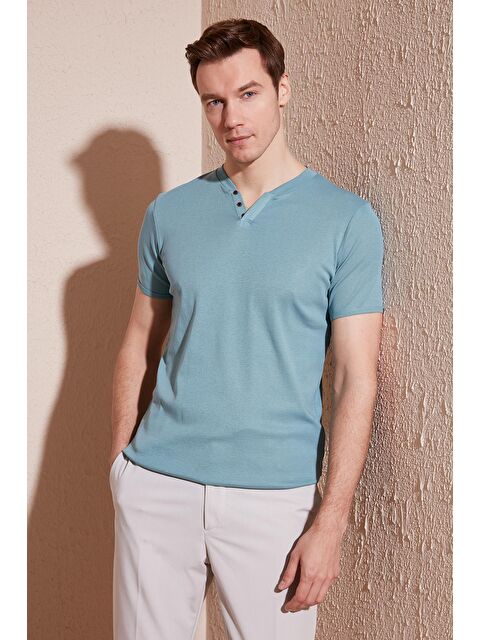 Buratti % 100 Pamuklu V Yaka Slim Fit Tişört 5902122 - S000001815-17437